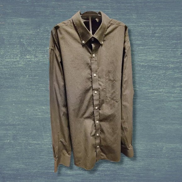 Cherokee dark sage checked button-down shirt, sz XL  EUC - Picture 1 of 7